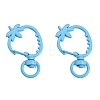 Spray Painted Strawberry Spring Ring Clasps PW-WGB8233-06-1