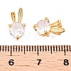 Brass Micro Pave Clear Cubic Zirconia Charms KK-T073-24G-3