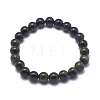 Natural Golden Sheen Obsidian Bead Stretch Bracelets BJEW-K212-A-020-7