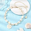 Summer Natural Freshwater Shell Carved Pendant Necklaces NJEW-JN06566-02-1