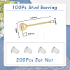 100Pcs Brass Cubic Zirconia Stud Earring Findings KK-DC0001-12-2