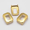 Rectangle Octagon Brass Sew on Prong Settings KK-N0084-A04-13x18G-1