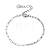 304 Stainless Steel Paperclip Chain & Rhinestone Cup Chains  Bracelets for Women BJEW-D456-06P-4