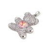 Brass Micro Pave Cubic Zirconia Pendants KK-P300-03P-02-2