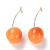 Lifelike Cherry Resin Dangle Stud Earrings LS-EJEW-F274-01A-1