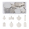32Pcs 8 Style 201 Stainless Steel Stamping Blank Tag Pendants STAS-CW0001-10-11