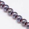 Electroplate Imitation Jade Glass Round Beads Strands EGLA-F037-10mm-M-2