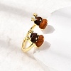 Christmas Brass Enamel Cuff Rings for Women RJEW-L336-04G-01-2