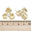 Flower Brass Micro Pave Clear Cubic Zirconia Stud Earring Findings KK-F921-03G-3