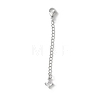 Brass Micro Pave Clear Cubic Zirconia Chain Extender KK-G491-52D-S-1