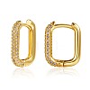 Cubic Zirconia Rectangle Hoop Earrings JE929A-02-1