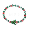 Christmas Tree Glass Beaded Stretch Bracelets BJEW-JB11187-1