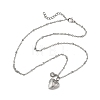 316 Stainless Steel Heart Locket Photo Pendant 304 Stainless Steel Satellite Chain Necklaces NJEW-JN06497-3