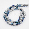 Round Half Electroplate Crackle Quartz Beads Strands G-P060-8mm-01-2