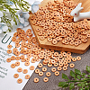   10 Strands Flat Round Eco-Friendly Handmade Polymer Clay Beads CLAY-PH0001-44R-4