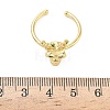 Brass Micro Pave Cubic Zirconia Cuff Rings RJEW-G364-03G-02-5