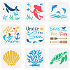 9Pcs 9 Styles PET Hollow Out Drawing Painting Stencils DIY-WH0394-0021-1