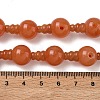 Natural Red Aventurine 3-Hole Guru Beads Strands G-H064-E11-01-2