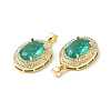 Real 16K Gold Plated Brass Micro Pave Cubic Zirconia Pendants ZIRC-L103-061G-3