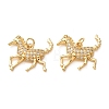 Brass Micro Pave Clear Cubic Zirconia Pendants CU-E003-18G-27-1