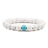 Simple Natural Howlite Round Beaded Stretch Bracelets CD8108-5-1