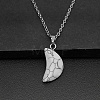 Moon Natural Howlite Pendant Necklaces AK5365-9-1