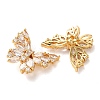Brass Micro Pave Cubic Zirconia Beads KK-K422-12G-03-2