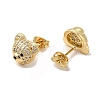 Cubic Zirconia Bear Stud Earrings X-EJEW-G341-01G-2