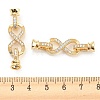 Rack Plating Brass Pave Clear Cubic Zirconia Fold Over Clasps KK-D053-01G-4