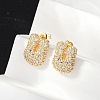 Brass Micro Pave Cubic Zirconia Stud Earrings EJEW-Z091-04G-U-4