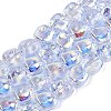 Electroplate Transparent Glass Beads Strands EGLA-N057-02A-01-1