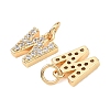 SHEGRACE Brass Micro Pave Clear Cubic Zirconia Pendants XGRQ29692-394G-W-2