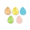 Spray Painted Natural Freshwater Shell Teardrop Charms SHEL-K006-47-2