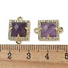 Natural Amethyst Faceted Square Links G-I375-03G-03-3