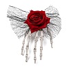 Skeleton with Rose Flower Plastic Alligator Hair Clips PHAR-M015-02-1