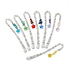 7Pcs Chakra Natural & Synthetic Gemstone Chip & Star Glass Charm Bookmarks AJEW-JK00328-1