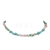 Natural Rose Quartz & Howlite & Green Aventurine Chip Beaded Necklaces NJEW-JN05099-02-1