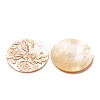Natural Yellow Shell Carved Cabochons SHEL-G024-01B-2