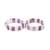 Rectangle Natural Amethyst & Rose Quartz  Beads Stretch Bracelets for Women Men BJEW-Z149-01E-4