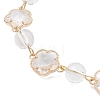 Glass & Natuarl Quartz Crystal Slider Bracelets BJEW-JB12898-02-3