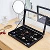 MDF Covered with PU Leather Jewelry Display Cases with Visible Window ODIS-WH0007-93-4