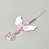 Plastic Angel Wing Bowknot Pendant Decorations AJEW-WH0752-363-2