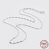 Anti-Tarnish Rhodium Plated 925 Sterling Silver Chain Necklaces STER-F039-40cm-08P-1