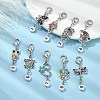 Alloy Resin and Rhinestone Pendant Decoration HJEW-JM01475-2