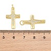 Brass Micro Pave Clear Cubic Zirconia Pendants CU-CBA48B8-01G-B-3