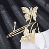 Butterfly Alloy Arm Cuff Bangles for Girl Women AJEW-A063-01H-G-2