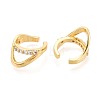 Brass Pave Clear Cubic Zirconia Cuff Earrings EJEW-T049-04G-1
