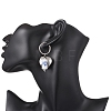 Column with Heart 316 & 202 Stainless Steel Hoop Earrings EJEW-JE06736-02-2