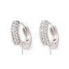 925 Sterling Silver with  Micro Pave Cubic Zirconia Hoop Earrings Findings STER-B004-16P-1