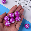 Opaque Striped Acrylic Beads MACR-S373-27B-02-6